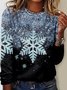 Lässig Weihnachten Rundhals Langarm T-Shirt