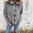 Damen Unifarben Sherpa-Jacke Schnalle Regelmäßig Regelmäßige Passform Teddy Jacke