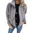 Damen Unifarben Sherpa-Jacke Schnalle Regelmäßig Regelmäßige Passform Teddy Jacke