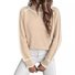 Damen Wolle/Stricken Unifarben Langarm Bequem Lässig Pullover