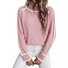 Damen Wolle/Stricken Unifarben Langarm Bequem Lässig Pullover