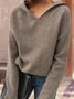Damen Garn/Wollgarn Unifarben Langarm Bequem Lässig Pullover