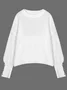 Damen Garn/Wollgarn Unifarben Langarm Bequem Lässig Schnalle Pullover