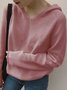 Damen Garn/Wollgarn Unifarben Langarm Bequem Lässig Pullover