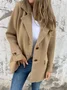 Damen Unifarben Schnalle Regelmäßig Weit Jacke