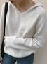 Damen Garn/Wollgarn Unifarben Langarm Bequem Lässig Pullover