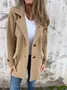 Damen Unifarben Schnalle Regelmäßig Weit Jacke