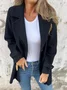 Damen Unifarben Schnalle Regelmäßig Weit Jacke