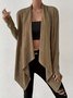 Damen Unifarben verdicken Weit Jacke