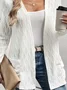 Damen Unifarben verdicken Weit Jacke