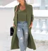 Damen Wolle/Stricken Unifarben Langarm Bequem Lässig Strickjacke