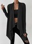 Damen Unifarben verdicken Weit Jacke