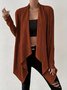 Damen Unifarben verdicken Weit Jacke