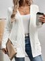 Damen Unifarben verdicken Weit Jacke