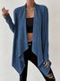 Damen Unifarben verdicken Weit Jacke