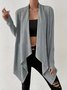 Damen Unifarben verdicken Weit Jacke