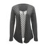 Stehkragen Langarm Polka Dots Regelmäßig Mikroelastizität Weit Bluse für Damen