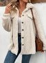 Damen Unifarben Sherpa-Jacke Reißverschluss verdicken Weit Teddy Jacke
