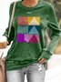 Lässig Rundhals Kariert Sweatshirt
