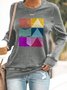 Lässig Rundhals Kariert Sweatshirt