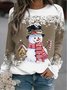 Lässig Rundhals Weihnachtsschneemann Sweatshirt