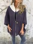 Damen Unifarben Mantel verdicken Weit Jacke