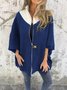 Damen Unifarben Mantel verdicken Weit Jacke