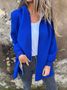 Damen Unifarben verdicken Weit Jacke