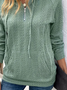 Lässig Kapuze Unifarben Sweatshirt Reißverschluss