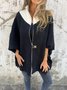 Damen Unifarben Mantel verdicken Weit Jacke