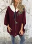 Damen Unifarben Mantel verdicken Weit Jacke