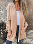 Damen Unifarben verdicken Weit Jacke