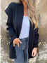 Damen Unifarben verdicken Weit Jacke