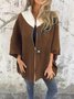 Damen Unifarben Mantel verdicken Weit Jacke