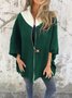 Damen Unifarben Mantel verdicken Weit Jacke