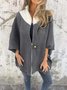 Damen Unifarben Mantel verdicken Weit Jacke