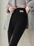 Lässig Unifarben Vlies Knöchelhose Leggings