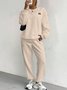 Damen Unifarben Zweiteiliges Set Täglich Langarm Lässig Frühling/Herbst Bluse mit Hose Matching Set