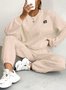 Damen Unifarben Zweiteiliges Set Täglich Langarm Lässig Frühling/Herbst Bluse mit Hose Matching Set