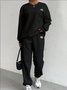 Damen Unifarben Zweiteiliges Set Täglich Langarm Lässig Frühling/Herbst Bluse mit Hose Matching Set