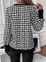 Lässig V-Ausschnitt Geometrisch Sweatshirt Schnalle