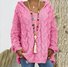 Damen Garn/Wollgarn Unifarben Dreiviertelärmel Bequem Lässig Pullover