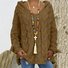 Damen Garn/Wollgarn Unifarben Dreiviertelärmel Bequem Lässig Pullover