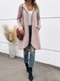 Damen Unifarben verdicken Weit Jacke