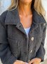 Damen Unifarben verdicken Weit Jacke