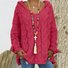 Damen Garn/Wollgarn Unifarben Dreiviertelärmel Bequem Lässig Pullover