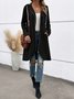 Damen Unifarben verdicken Weit Jacke