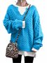 Damen Wolle/Stricken Unifarben Langarm Bequem Lässig Pullover