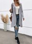 Damen Unifarben verdicken Weit Jacke