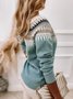 Damen Wolle/Stricken Ethnisch Geometrie Langarm Bequem Lässig Pullover